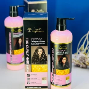 شامپو صورتی لایتنس حاوی کلاژن و بوتاکس مخصوص موهای فر